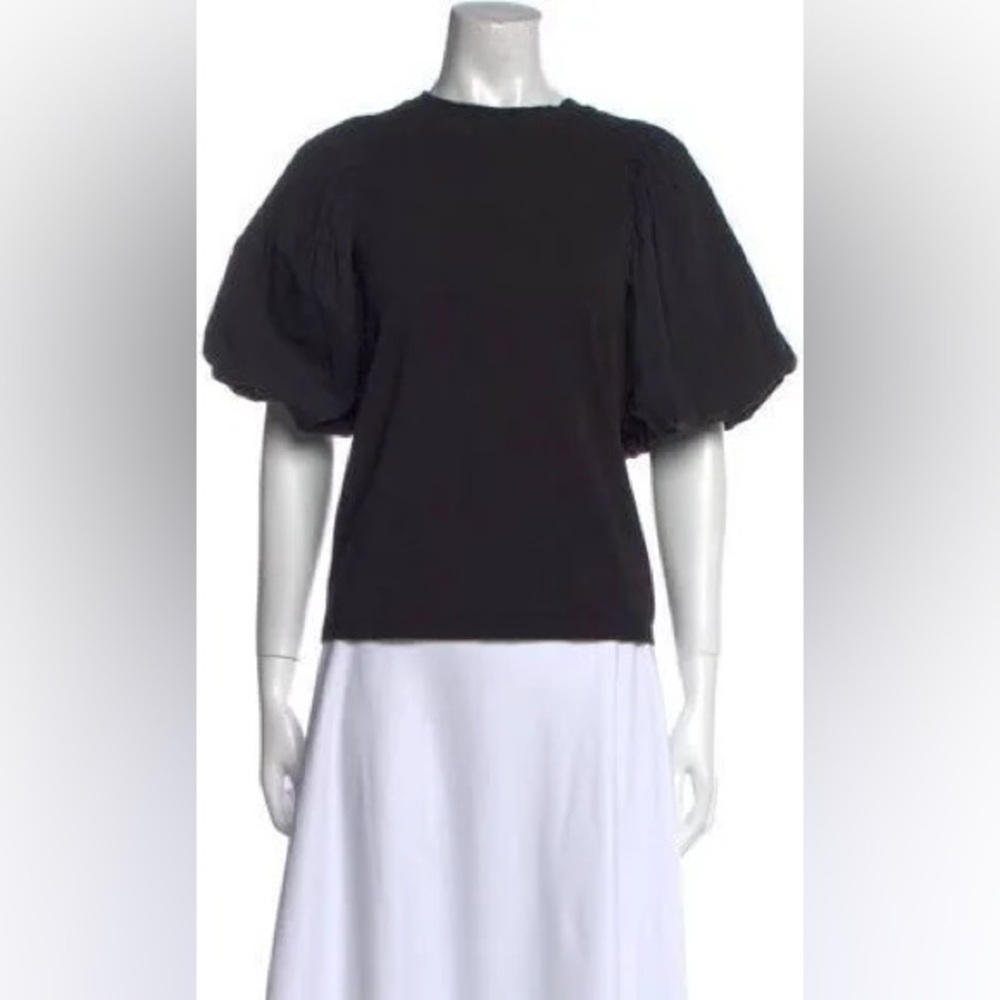 Elegant Cinq a Sept Black Puff Sleeve Top